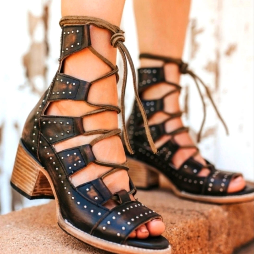 FreeBird Hazel Black Brown Gladiator Sandal size 7